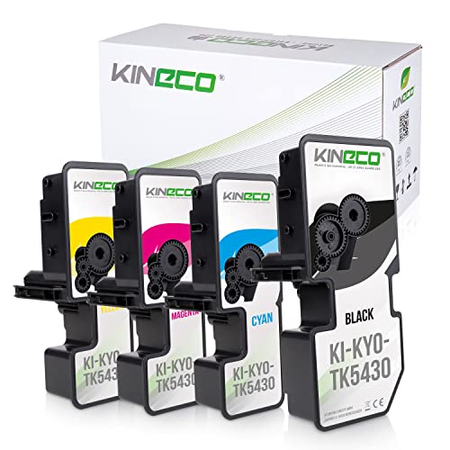 Kineco 4 Toner kompatibel mit Kyocera TK-5430 für Kyocera MA2100 PA2100 MA2100cfx MA2100cwfx PA2100cwx,PA2100cx,(4er,Pack,Schwarz,Cyan,Magenta,Yellow) von Kineco