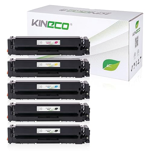 Kineco 5X XL Toner ersetzt 203X CF540X CF541X CF542X CF543X 2xbk 1x CMY Multipack für HP Color Laserjet Pro MFP M281fdw M281fdn M281fw M280nw M254nw M254dw M254dnw von Kineco