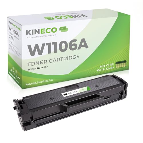 Kineco Toner mit CHIP kompatibel mit HP W1106A 106A Laser 107a 107 107w MFP 130 MFP 135a MFP 135ag MFP 135w MFP 135wg MFP 137fnw MFP 137fwg MFP 138fnw MFP 138fw MFP 138p MFP 138pn MFP 138pnw von Kineco