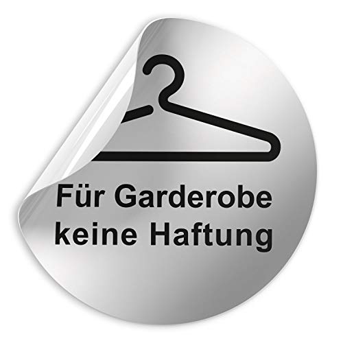 Kinekt3d Leitsysteme Folienschild Schild - D = 100 mm PVC Silber - Robuste Kratzfeste Folie - UV beständig - Perfekt für Glastüren und alle glatten Flächen (Für Garderobe keine Haftung) von Kinekt3d Leitsysteme