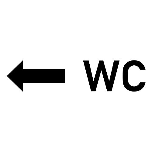 Kinekt3D Leitsysteme Konturschnitt Textaufkleber • WC Pfeil Links 002 • Profi Folienverklebung konturgeschnittetener Texte und Motive • Schilder - Türschilder (Ohne Folienrakel) von Kinekt3D Leitsysteme