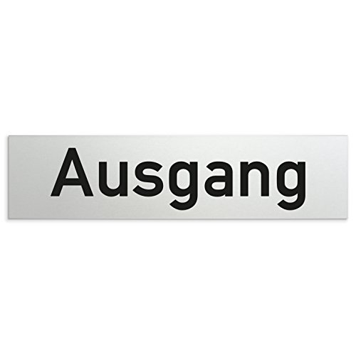 Kinekt3d Leitsysteme Schild/Türschild 160 x 40 x 1,5 mm - Aluminium Vollmaterial eloxiert - Oberfläche in geschliffener Edelstahloptik - 100% Made in Germany (Ausgang) von Kinekt3d Leitsysteme