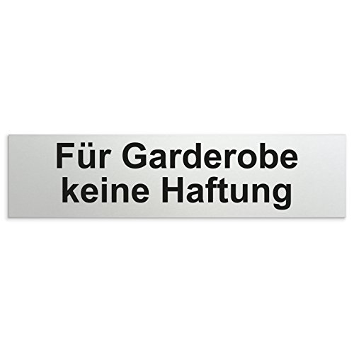 Kinekt3d Leitsysteme Schild/Türschild 160 x 40 x 1,5 mm - Aluminium Vollmaterial eloxiert - Oberfläche in geschliffener Edelstahloptik - 100% Made in Germany (Für Garderobe keine Haftung) von Kinekt3d Leitsysteme