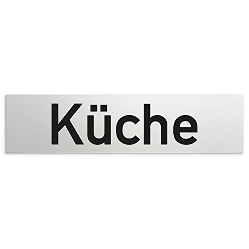 Kinekt3d Leitsysteme Schild/Türschild 160 x 40 x 1,5 mm - Aluminium Vollmaterial eloxiert - Oberfläche in geschliffener Edelstahloptik - 100% Made in Germany (Küche) von Kinekt3d Leitsysteme