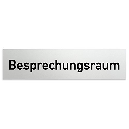 Türschilder24 Aluminium Türschild Besprechungsraum 160 x 40 x 1,5mm (Oberfläche veredelt) • Selbstklebend von Türschilder24