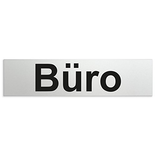 Türschilder24 Aluminium Türschild Büro 160 x 40 x 1,5mm (Oberfläche veredelt) • Selbstklebend von Türschilder24