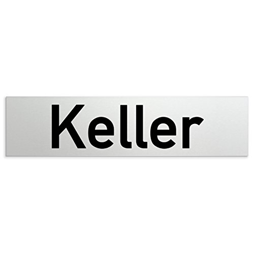 Türschilder24 Aluminium Türschild Keller 160 x 40 x 1,5mm (Oberfläche veredelt) • Selbstklebend von Türschilder24