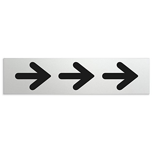 Türschilder24 Aluminium Türschild Richtungspfeile 160 x 40 x 1,5mm (Oberfläche veredelt) • Selbstklebend von Türschilder24