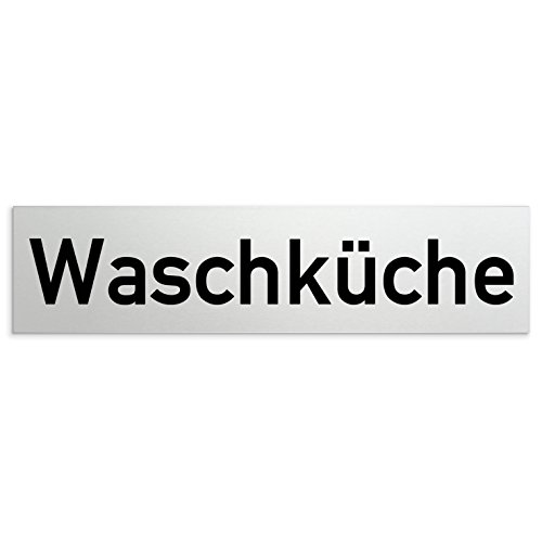 Türschilder24 Aluminium Türschild Waschküche 160 x 40 x 1,5mm (Oberfläche veredelt) • Selbstklebend von Türschilder24