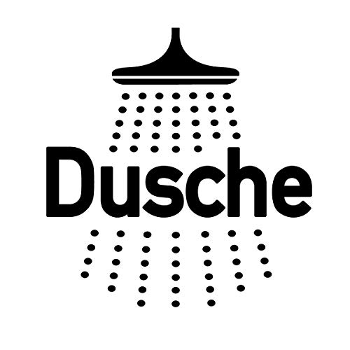 Kinekt3D Leitsysteme Konturschnitt Textaufkleber • Dusche 002 • Profi Folienverklebung konturgeschnittetener Texte und Motive • Schilder - Türschilder (Ohne Folienrakel) von Kinekt3d Leitsysteme