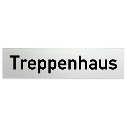 Türschilder24 Aluminium Türschild Treppenhaus 160 x 40 x 1,5mm (Oberfläche veredelt) • Selbstklebend von Türschilder24