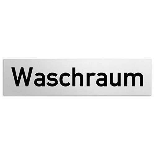 Türschilder24 Aluminium Türschild Waschraum 160 x 40 x 1,5mm (Oberfläche veredelt) • Selbstklebend von Türschilder24