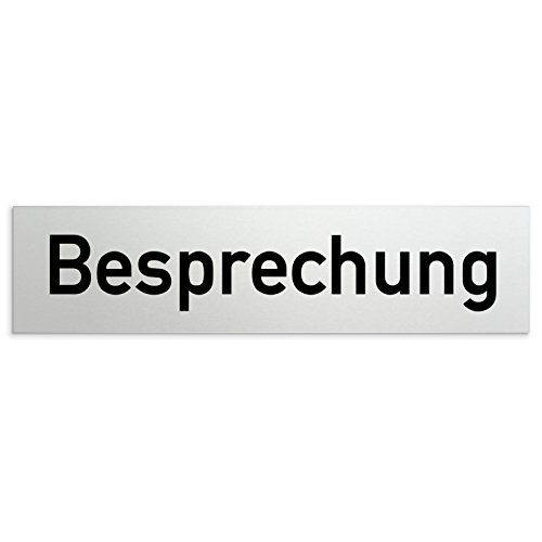 Türschilder24 Aluminium Türschild Besprechung 160 x 40 x 1,5mm (Oberfläche veredelt) • Selbstklebend von Türschilder24