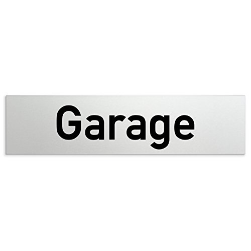 Türschilder24 Aluminium Türschild Garage 160 x 40 x 1,5mm (Oberfläche veredelt) • Selbstklebend von Türschilder24