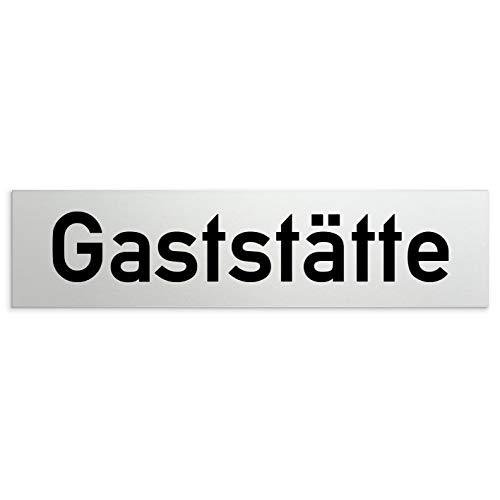 Kinekt3d Leitsysteme Aluminium Türschild Gaststätte 160 x 40 x 1,5mm (Oberfläche veredelt) • Selbstklebend von Kinekt3d Leitsysteme