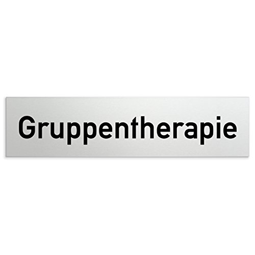 Türschilder24 Aluminium Türschild Gruppentherapie 160 x 40 x 1,5mm (Oberfläche veredelt) • Selbstklebend von Türschilder24