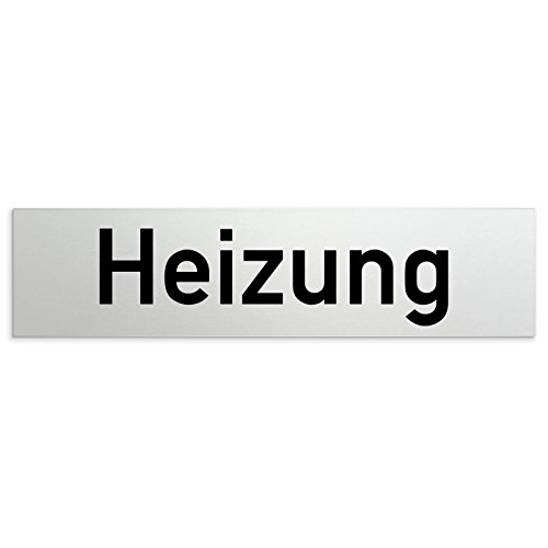 Türschilder24 Aluminium Türschild Heizung 160 x 40 x 1,5mm (Oberfläche veredelt) • Selbstklebend von Türschilder24