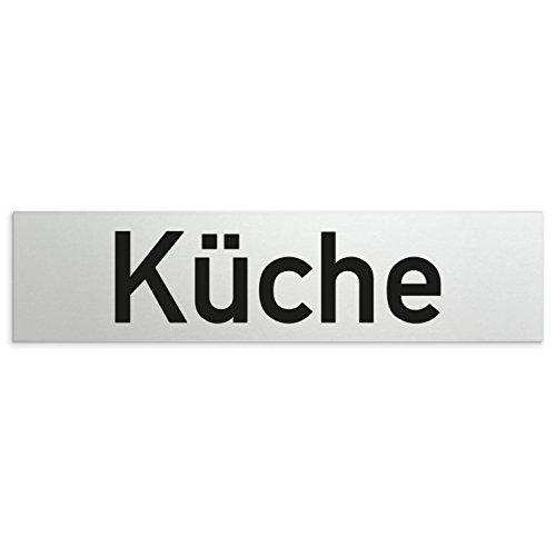 Kinekt3d Leitsysteme Aluminium Türschild Küche 160 x 40 x 1,5mm (Oberfläche veredelt) • Selbstklebend von Kinekt3d Leitsysteme