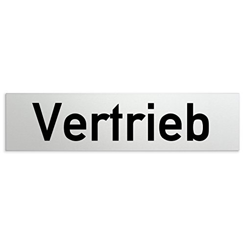 Türschilder24 Aluminium Türschild Vertrieb 160 x 40 x 1,5mm (Oberfläche veredelt) • Selbstklebend von Türschilder24