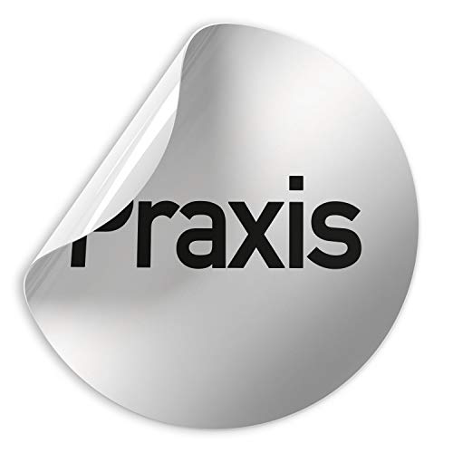 Kinekt3d Leitsysteme Folienschild Schild - D = 100 mm PVC Silber - Robuste Kratzfeste Folie - UV beständig - Perfekt für Glastüren und alle glatten Flächen (Praxis) von Kinekt3d Leitsysteme