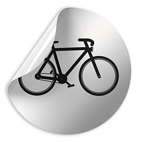 Kinekt3d Leitsysteme Folienschild Schild - Fahrradkeller – Piktogramm - D = 100 mm PVC Silber - Robuste Kratzfeste Folie - UV beständig - Perfekt für Glastüren und alle glatten Flächen von Kinekt3d Leitsysteme