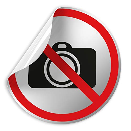 Kinekt3d Leitsysteme Folienschild Schild - Fotografieren verboten RT - D = 100 mm PVC Silber - Robuste Kratzfeste Folie - UV beständig - Perfekt für Glastüren und alle glatten Flächen Kinekt3d Leitsysteme Folienschild Schild - Fotografieren verboten RT - D = 100 mm PVC Silber - Robuste Kratzfeste Folie - UV beständig - Perfekt für Glastüren und alle glatten Flächen von Kinekt3d Leitsysteme