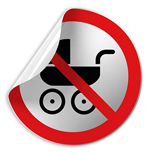 Kinekt3d Leitsysteme Folienschild Schild - Kinderwagen verboten - D = 100 mm PVC Silber - Robuste Kratzfeste Folie - UV beständig - Perfekt für Glastüren und alle glatten Flächen Kinekt3d Leitsysteme Folienschild Schild - Kinderwagen verboten - D = 100 mm PVC Silber - Robuste Kratzfeste Folie - UV beständig - Perfekt für Glastüren und alle glatten Flächen von Kinekt3d Leitsysteme