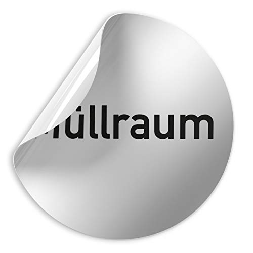 Kinekt3d Leitsysteme Folienschild Schild - Müllraum - D = 100 mm PVC Silber - Robuste Kratzfeste Folie - UV beständig - Perfekt für Glastüren und alle glatten Flächen Kinekt3d Leitsysteme Folienschild Schild - Müllraum - D = 100 mm PVC Silber - Robuste Kratzfeste Folie - UV beständig - Perfekt für Glastüren und alle glatten Flächen von Kinekt3d Leitsysteme