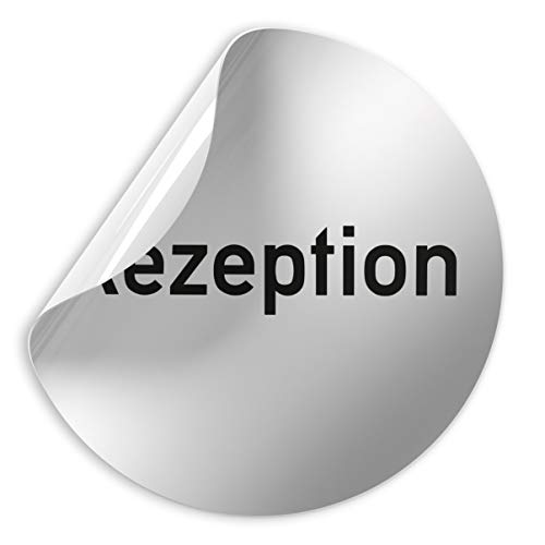 Kinekt3d Leitsysteme Folienschild Schild - Rezeption - D = 100 mm PVC Silber - Robuste Kratzfeste Folie - UV beständig - Perfekt für Glastüren und alle glatten Flächen Kinekt3d Leitsysteme Folienschild Schild - Rezeption - D = 100 mm PVC Silber - Robuste Kratzfeste Folie - UV beständig - Perfekt für Glastüren und alle glatten Flächen von Kinekt3d Leitsysteme