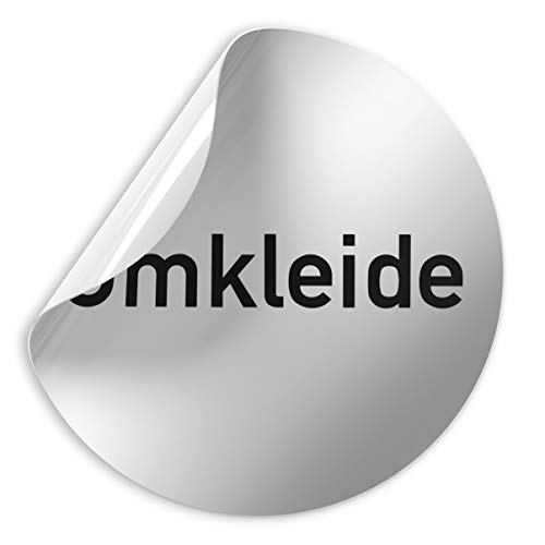 Kinekt3d Leitsysteme Folienschild Schild - Umkleideraum - D = 100 mm PVC Silber - Robuste Kratzfeste Folie - UV beständig - Perfekt für Glastüren und alle glatten Flächen von Kinekt3d Leitsysteme