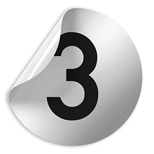 Kinekt3d Leitsysteme Folienschild Schild - Zahlenschild Zahl Türnummer 3 - D = 100 mm PVC Silber - Robuste Kratzfeste Folie - UV beständig - Perfekt für Glastüren und alle glatten Flächen Kinekt3d Leitsysteme Folienschild Schild - Zahlenschild Zahl Türnummer 3 - D = 100 mm PVC Silber - Robuste Kratzfeste Folie - UV beständig - Perfekt für Glastüren und alle glatten Flächen von Kinekt3d Leitsysteme