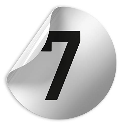 Kinekt3d Leitsysteme Folienschild Schild - Zahlenschild Zahl Türnummer 7 - D = 100 mm PVC Silber - Robuste Kratzfeste Folie - UV beständig - Perfekt für Glastüren und alle glatten Flächen Kinekt3d Leitsysteme Folienschild Schild - Zahlenschild Zahl Türnummer 7 - D = 100 mm PVC Silber - Robuste Kratzfeste Folie - UV beständig - Perfekt für Glastüren und alle glatten Flächen von Kinekt3d Leitsysteme