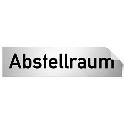 Kinekt3d Leitsysteme Folienschild Türschild • Abstellraum • PVC Hinweisschild • 160 x 40 mm Silber • selbstklebend • Kratzfester Druck • UV Beständig von Kinekt3d Leitsysteme