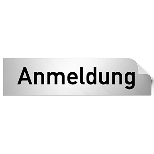 Kinekt3d Leitsysteme Folienschild Türschild • Anmeldung • PVC Hinweisschild • 160 x 40 mm Silber • selbstklebend • Kratzfester Druck • UV Beständig Kinekt3d Leitsysteme Folienschild Türschild • Anmeldung • PVC Hinweisschild • 160 x 40 mm Silber • selbstklebend • Kratzfester Druck • UV Beständig von Kinekt3d Leitsysteme