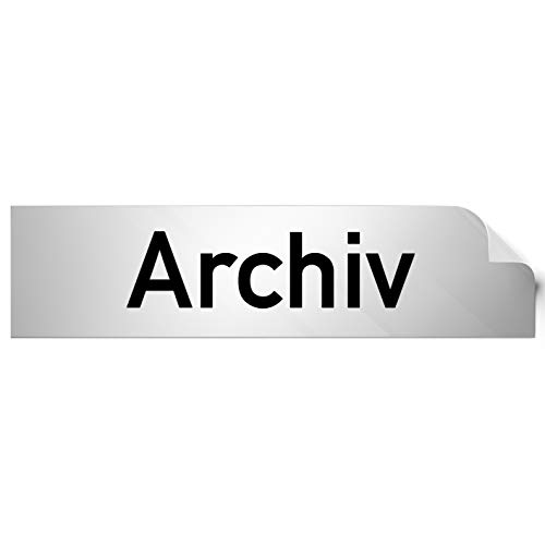 Kinekt3d Leitsysteme Folienschild Türschild • Archiv • PVC Hinweisschild • 160 x 40 mm Silber • selbstklebend • Kratzfester Druck • UV Beständig von Kinekt3d Leitsysteme