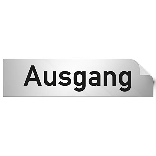 Kinekt3d Leitsysteme Folienschild Türschild • Ausgang • PVC Hinweisschild • 160 x 40 mm Silber • selbstklebend • Kratzfester Druck • UV Beständig von Kinekt3d Leitsysteme