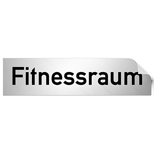 Kinekt3d Leitsysteme Folienschild Türschild • Fitnessraum • PVC Hinweisschild • 160 x 40 mm Silber • selbstklebend • Kratzfester Druck • UV Beständig von Kinekt3d Leitsysteme