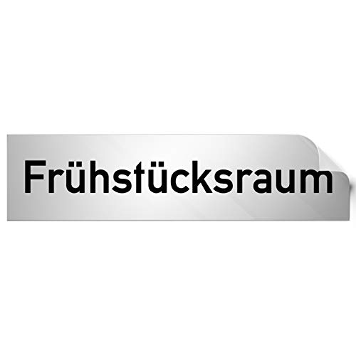 Kinekt3d Leitsysteme Folienschild Türschild • Frühstücksraum • PVC Hinweisschild • 160 x 40 mm Silber • selbstklebend • Kratzfester Druck • UV Beständig von Kinekt3d Leitsysteme