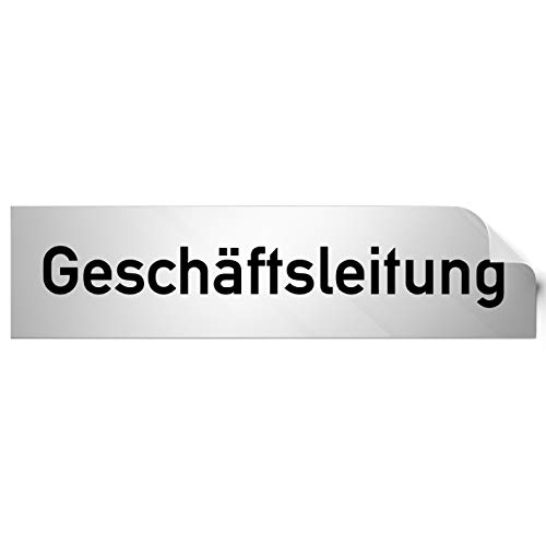 Kinekt3d Leitsysteme Folienschild Türschild • Geschäftsleitung • PVC Hinweisschild • 160 x 40 mm Silber • selbstklebend • Kratzfester Druck • UV Beständig Kinekt3d Leitsysteme Folienschild Türschild • Geschäftsleitung • PVC Hinweisschild • 160 x 40 mm Silber • selbstklebend • Kratzfester Druck • UV Beständig von Kinekt3d Leitsysteme