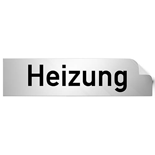 Kinekt3d Leitsysteme Folienschild Türschild • Heizung • PVC Hinweisschild • 160 x 40 mm Silber • selbstklebend • Kratzfester Druck • UV Beständig von Kinekt3d Leitsysteme
