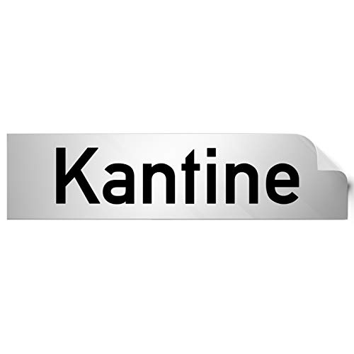 Kinekt3d Leitsysteme Folienschild Türschild • Kantine • PVC Hinweisschild • 160 x 40 mm Silber • selbstklebend • Kratzfester Druck • UV Beständig Kinekt3d Leitsysteme Folienschild Türschild • Kantine • PVC Hinweisschild • 160 x 40 mm Silber • selbstklebend • Kratzfester Druck • UV Beständig von Kinekt3d Leitsysteme