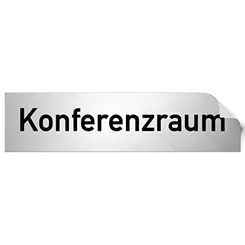 Kinekt3d Leitsysteme Folienschild Türschild • Konferenzraum • PVC Hinweisschild • 160 x 40 mm Silber • selbstklebend • Kratzfester Druck • UV Beständig von Kinekt3d Leitsysteme