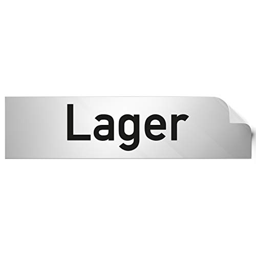 Kinekt3d Leitsysteme Folienschild Türschild • Lager • PVC Hinweisschild • 160 x 40 mm Silber • selbstklebend • Kratzfester Druck • UV Beständig von Kinekt3d Leitsysteme