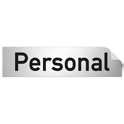 Kinekt3d Leitsysteme Folienschild Türschild • Personal • PVC Hinweisschild • 160 x 40 mm Silber • selbstklebend • Kratzfester Druck • UV Beständig von Kinekt3d Leitsysteme