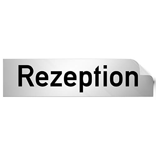 Kinekt3d Leitsysteme Folienschild Türschild • Rezeption • PVC Hinweisschild • 160 x 40 mm Silber • selbstklebend • Kratzfester Druck • UV Beständig Kinekt3d Leitsysteme Folienschild Türschild • Rezeption • PVC Hinweisschild • 160 x 40 mm Silber • selbstklebend • Kratzfester Druck • UV Beständig von Kinekt3d Leitsysteme