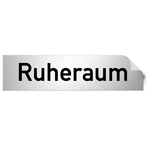 Kinekt3d Leitsysteme Folienschild Türschild • Ruheraum • PVC Hinweisschild • 160 x 40 mm Silber • selbstklebend • Kratzfester Druck • UV Beständig von Kinekt3d Leitsysteme