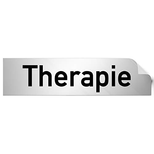 Kinekt3d Leitsysteme Folienschild Türschild • Therapie • PVC Hinweisschild • 160 x 40 mm Silber • selbstklebend • Kratzfester Druck • UV Beständig von Kinekt3d Leitsysteme