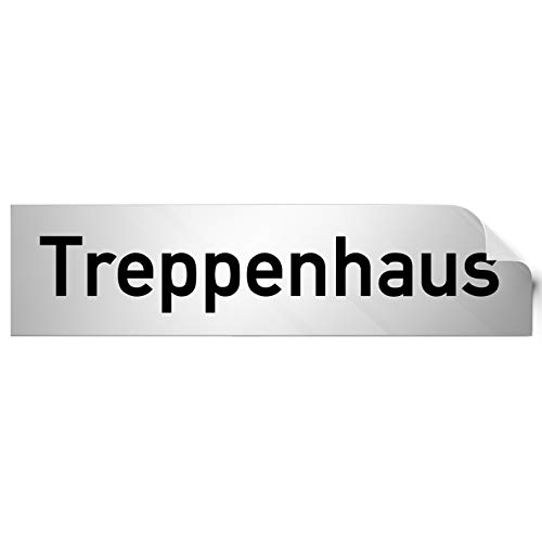 Kinekt3d Leitsysteme Folienschild Türschild • Treppenhaus • PVC Hinweisschild • 160 x 40 mm Silber • selbstklebend • Kratzfester Druck • UV Beständig von Kinekt3d Leitsysteme