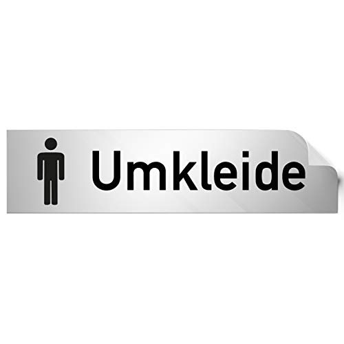 Kinekt3d Leitsysteme Folienschild Türschild • Umkleide Herren • PVC Hinweisschild • 160 x 40 mm Silber • selbstklebend • Kratzfester Druck • UV Beständig von Kinekt3d Leitsysteme