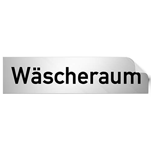 Kinekt3d Leitsysteme Folienschild Türschild • Wäscheraum • PVC Hinweisschild • 160 x 40 mm Silber • selbstklebend • Kratzfester Druck • UV Beständig von Kinekt3d Leitsysteme